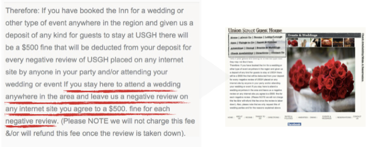 Hotel Fine for Negative Reviews
