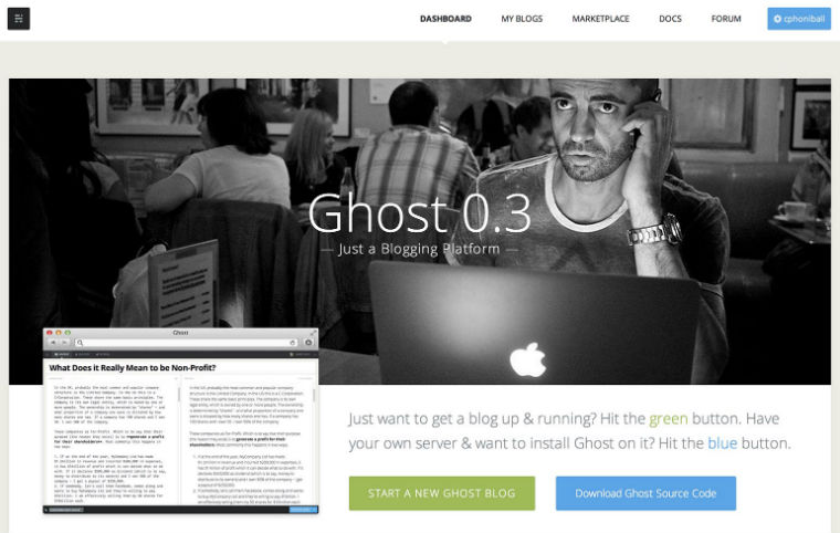 ghost, blogging platforms