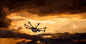 drone in dusk sky